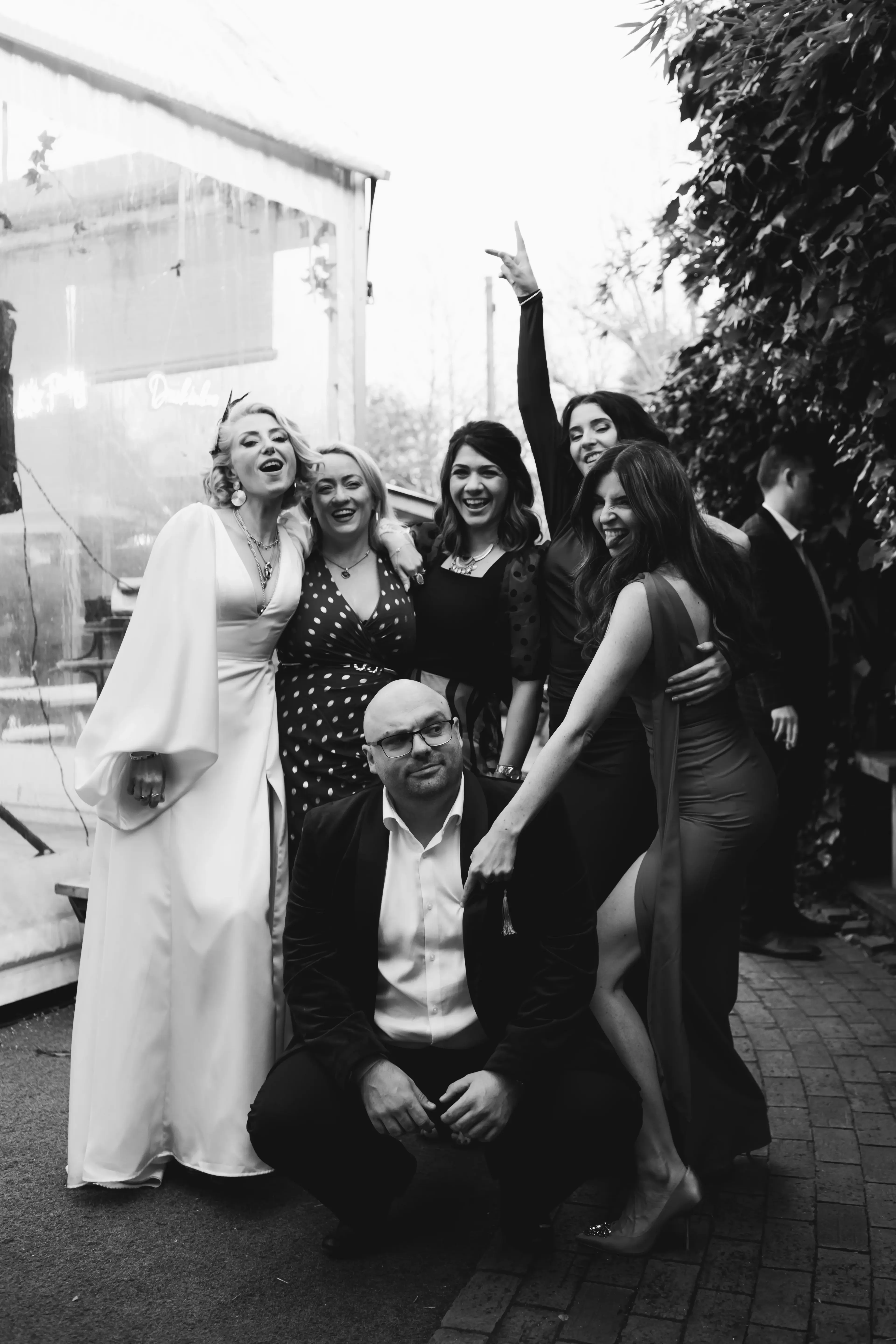 Bride celebrating with some guests at the People's Park Tavern, London